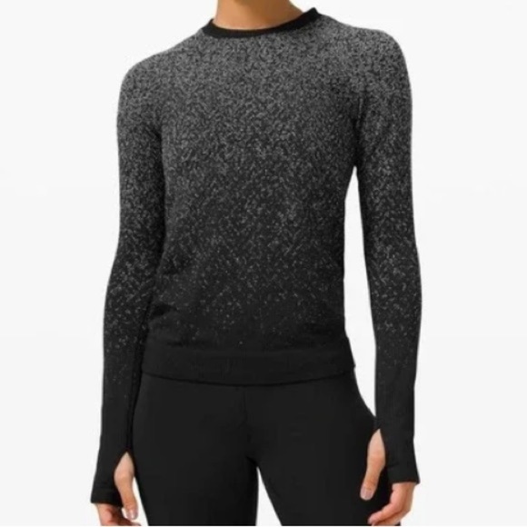 Lululemon Rest Less Pullover Shirt Long Sleeve Herringbone Thumbholes size 8 - Picture 1 of 13